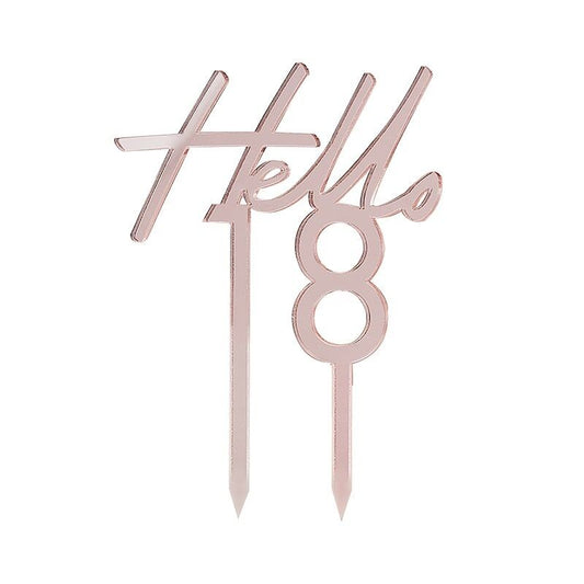 Acryltopper - Hello 18 Rosegold