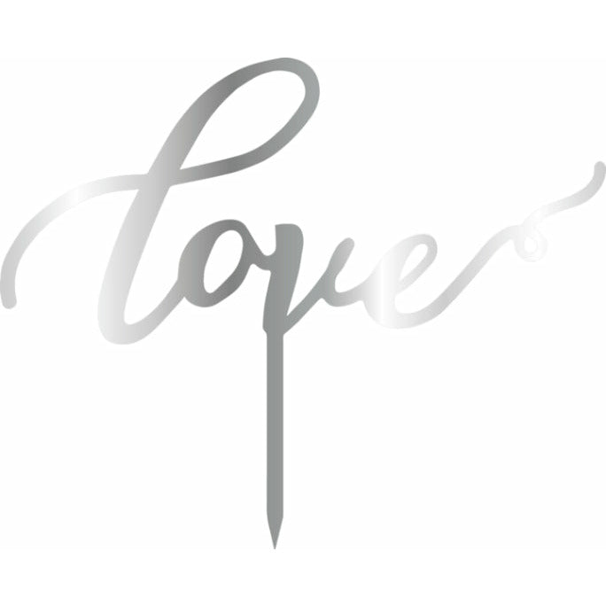 Acryltopper - Love Silber