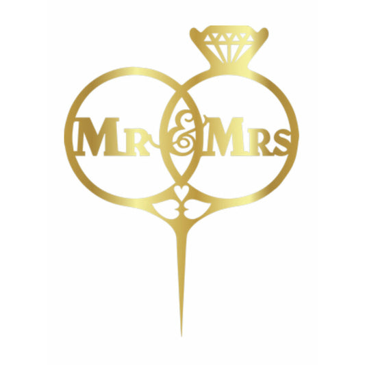 Acryltopper - MR & MRS Diamond Gold