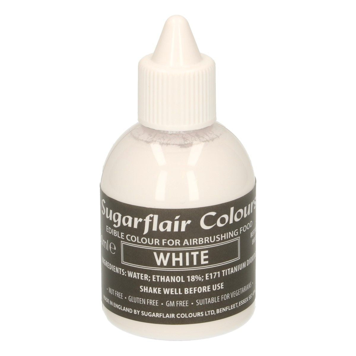 Sugarflair Airbrush Farbe - Weiß 60 ml MHD 12/27