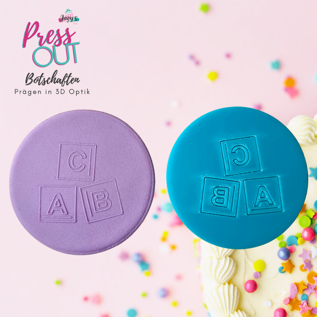 Press Out Cookie Stamp ABC Würfel