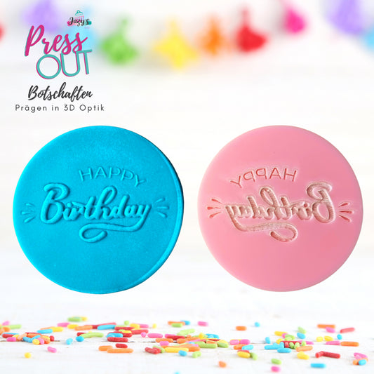Press Out Cookie Stamp Happy Birthday 2