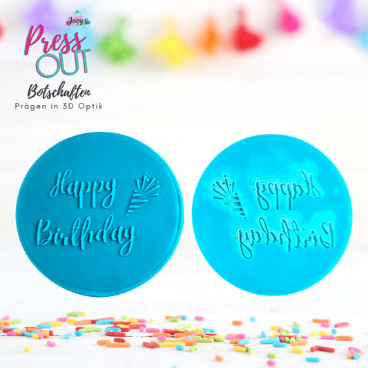 Press Out Cookie Stamp Happy Birthday 1