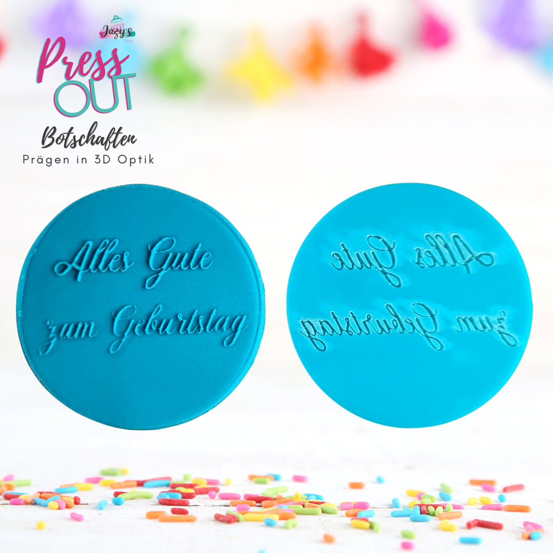 Press Out Cookie Stamp "Alles Gute zum Geburtstag"