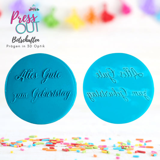 Press Out Cookie Stamp "Alles Gute zum Geburtstag"
