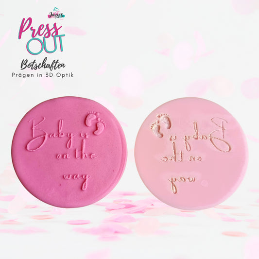 Press Out Cookie Stamp "Baby is on the way"