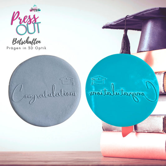 Press Out Cookie Stamp "Congratulations"