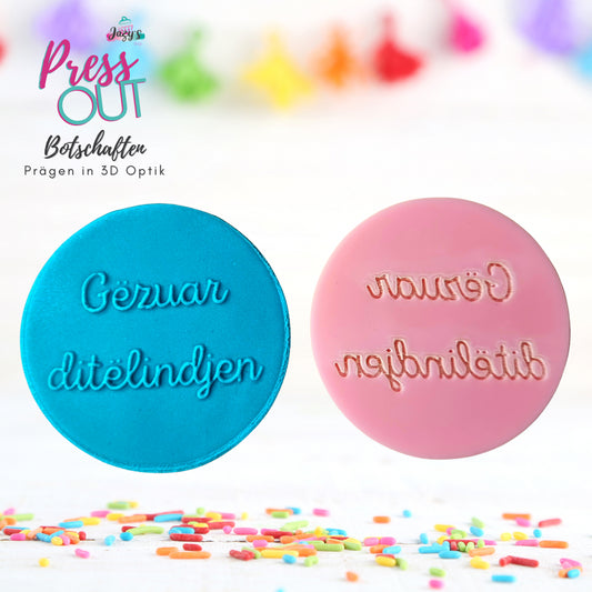 Press Out Cookie Stamp "Gezuar Ditelindjen" (Albanisch)