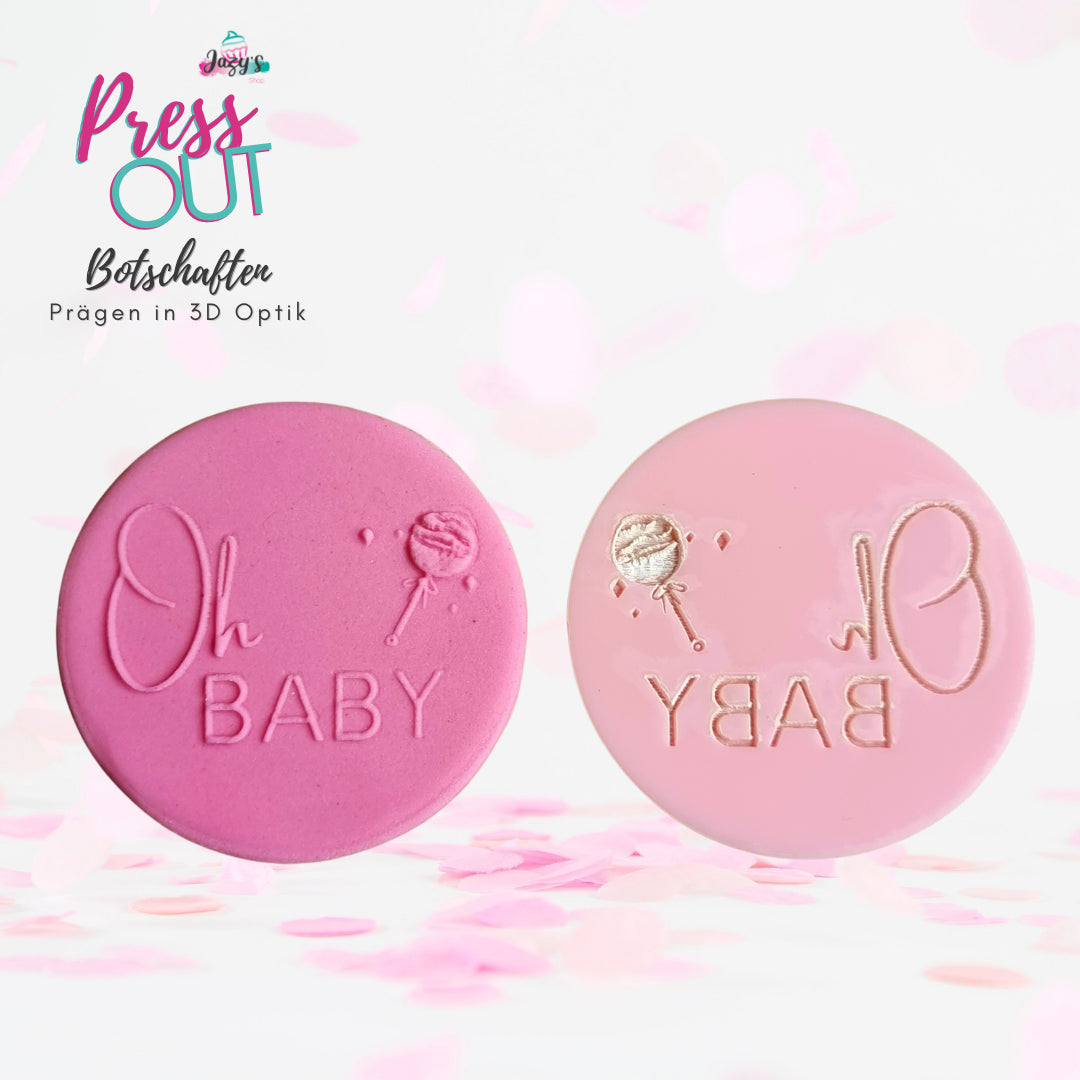 Press Out Cookie Stamp "Oh Baby"