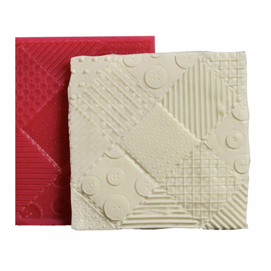 Silikon Prägematte - Patchwork Design 10x10cm