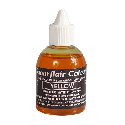 Sugarflair Airbrush Farbe - Gelb 60 ml MHD 12/26