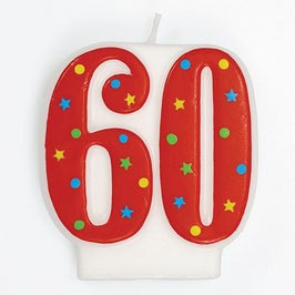 Zahlenkerze 60 rot