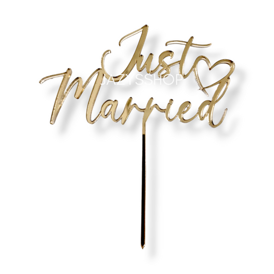 Acryltopper - Just Married mit Herz