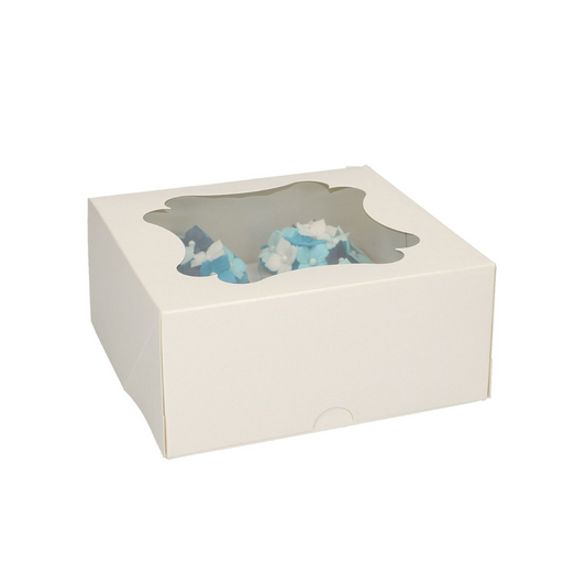 Cupcake Box/Tortenbox Weiß für 4 Cupcakes
