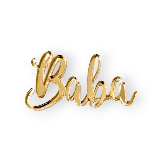 Mini Acryl Charm Baba Gold