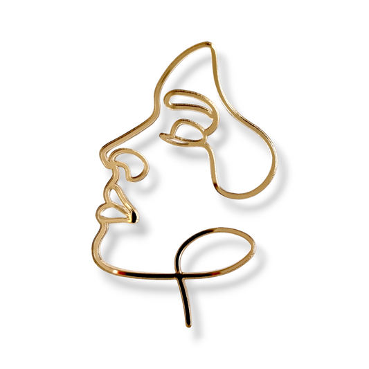 One Line Face Charm