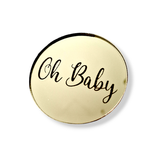 Acryl Plakette Oh Baby Gold