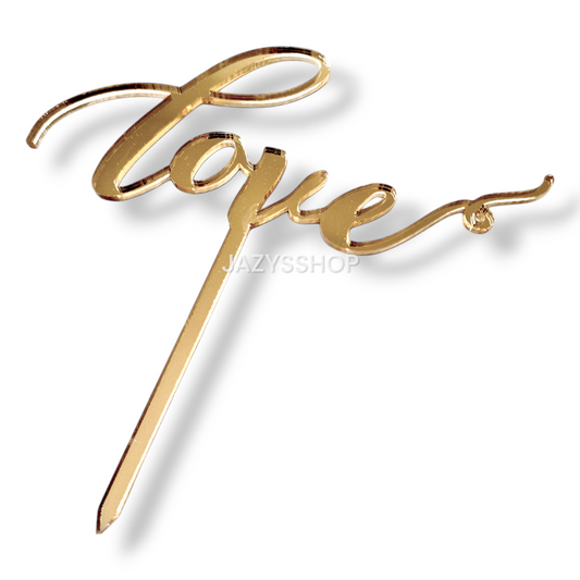 Cake Topper - Love Gold