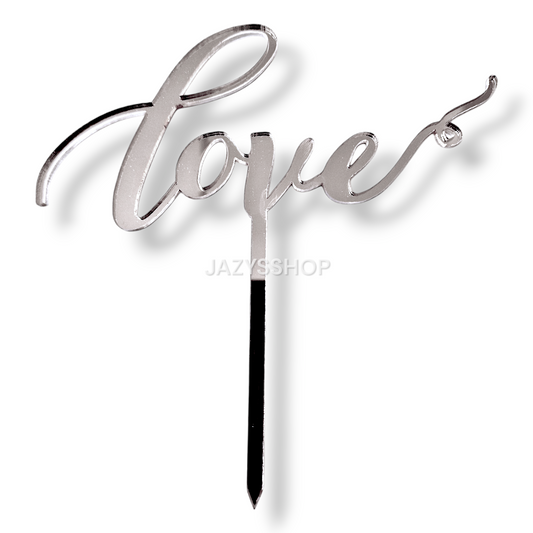 Acryltopper - Love Silber