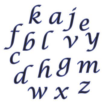FMM Script Italic Alphabet Leiste Kleinbuchstaben