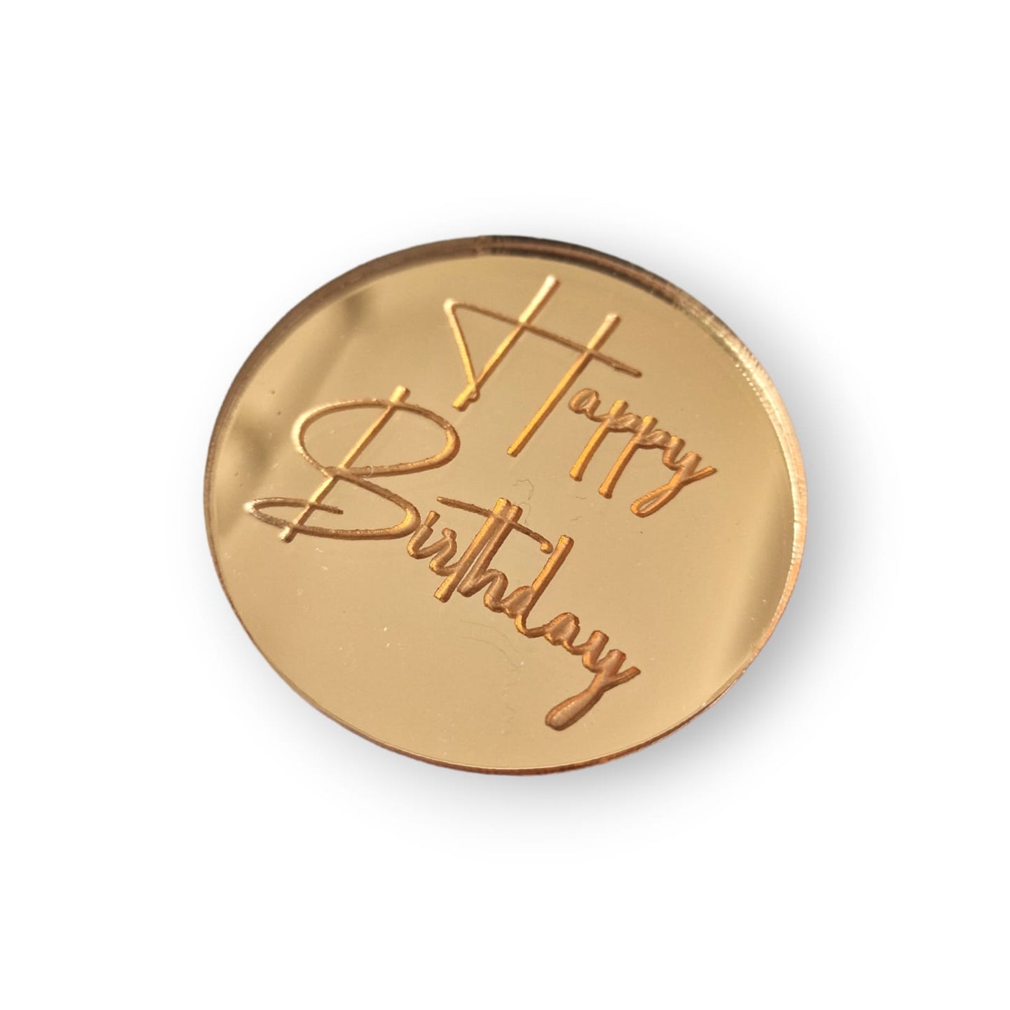 Acryl Plakette Happy Birthday1 Gold/Silber