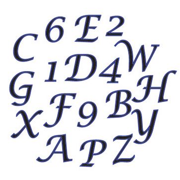 FMM Script Italic Alphabet & Zahlen Leiste Großbuchstaben