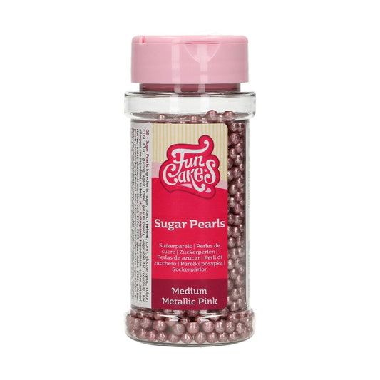 Funcakes Zuckerperlen Metallic Pink 80 gr.