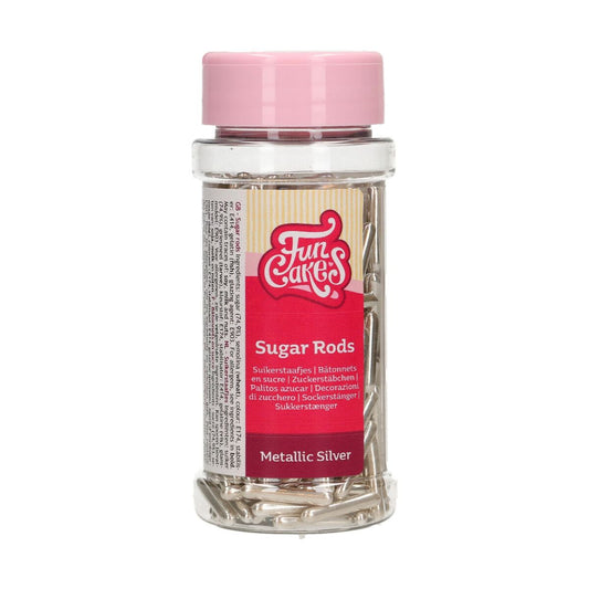 Funcakes Sugar Rods - Metallic Silber 70 gr.