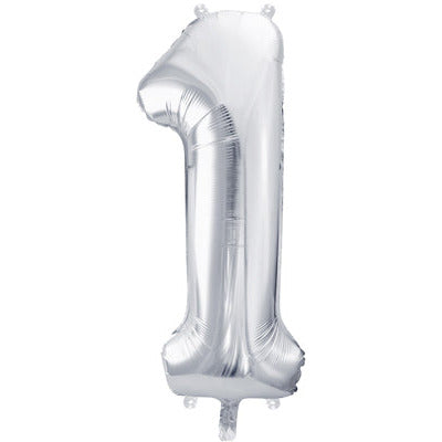 Folienballon Ziffer ''1'', 86cm, silber