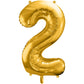 Folienballon Ziffer ''2'', 86cm, gold