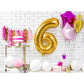 Folienballon Ziffer ''6'', 86cm, gold