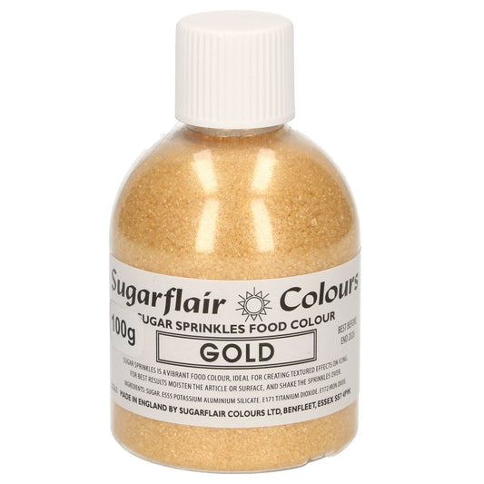 Sugarflair Glitzer Streusel - Gold 100gr..