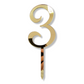 Cake Topper - gold groß Zahl 3