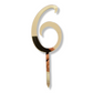 Cake Topper - gold groß Zahl 6