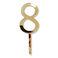Cake Topper - gold groß Zahl 8