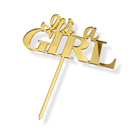 Acryltopper "It's a Girl" Gold