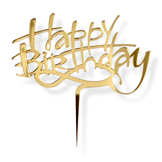 Acryltopper - Happy Birthday Graffiti Gold