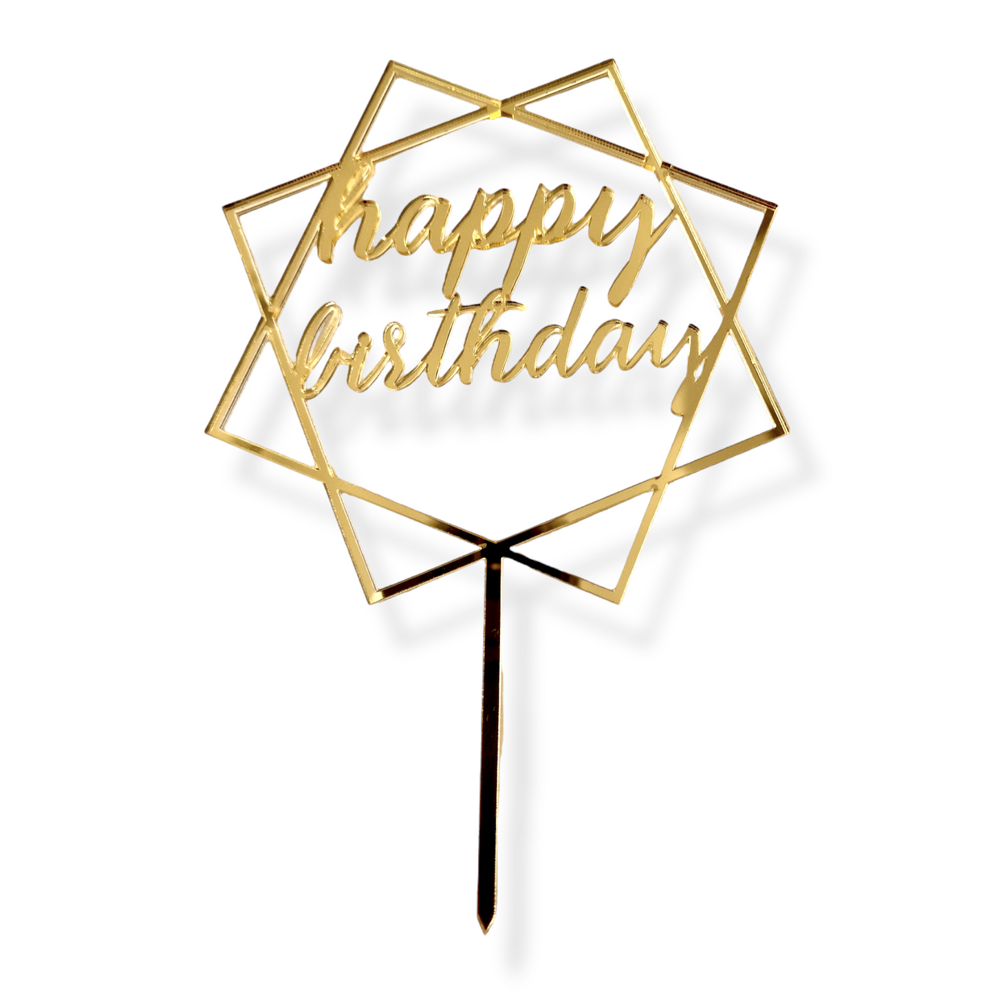 Acryltopper - Happy Birthday Frame Gold