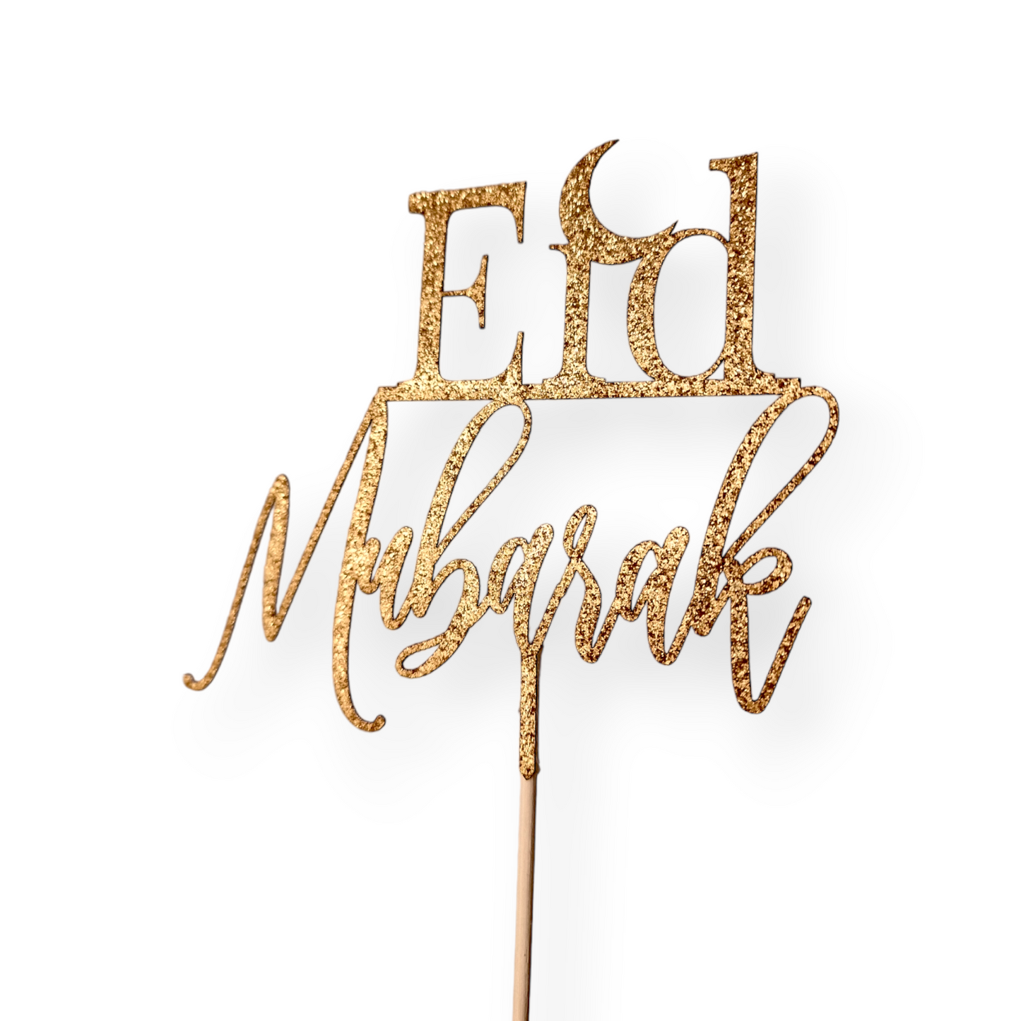Papiertopper Eid Mubarak 1 Goldglitzer