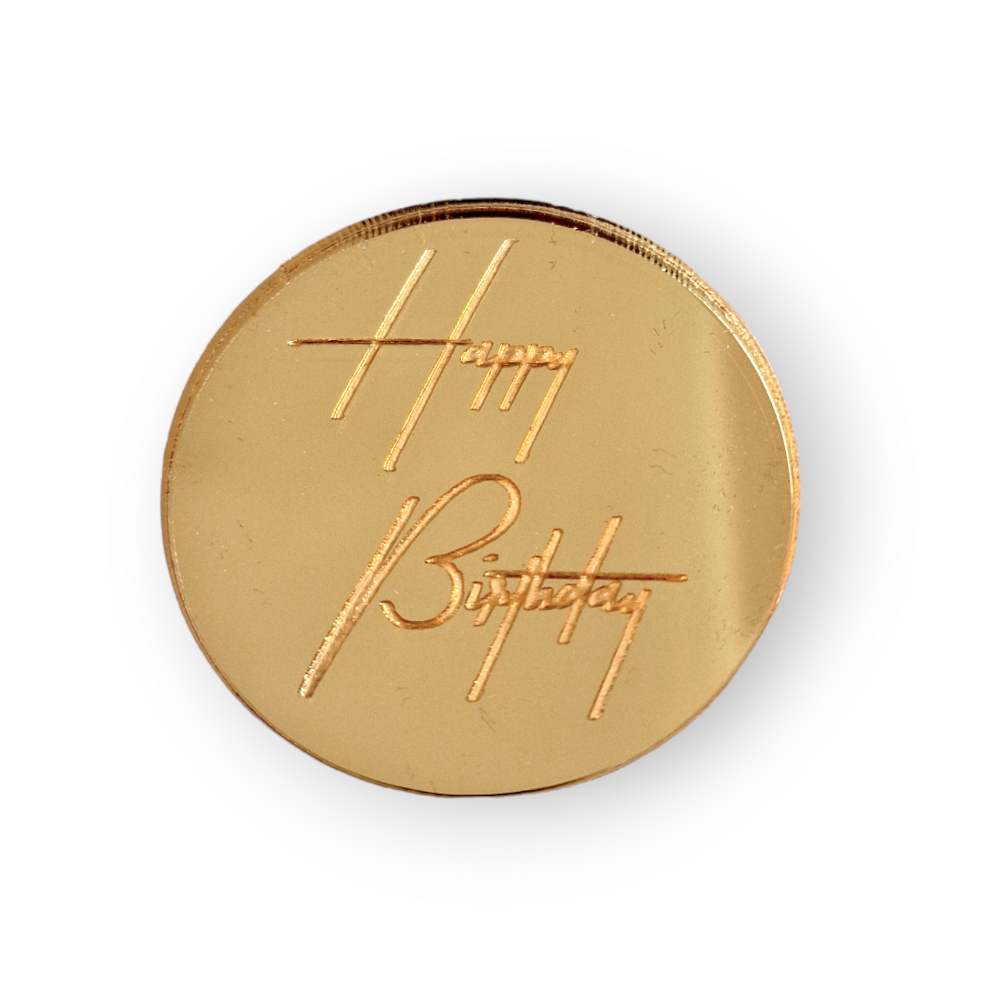 Acryl Plakette Happy Birthday2 Gold