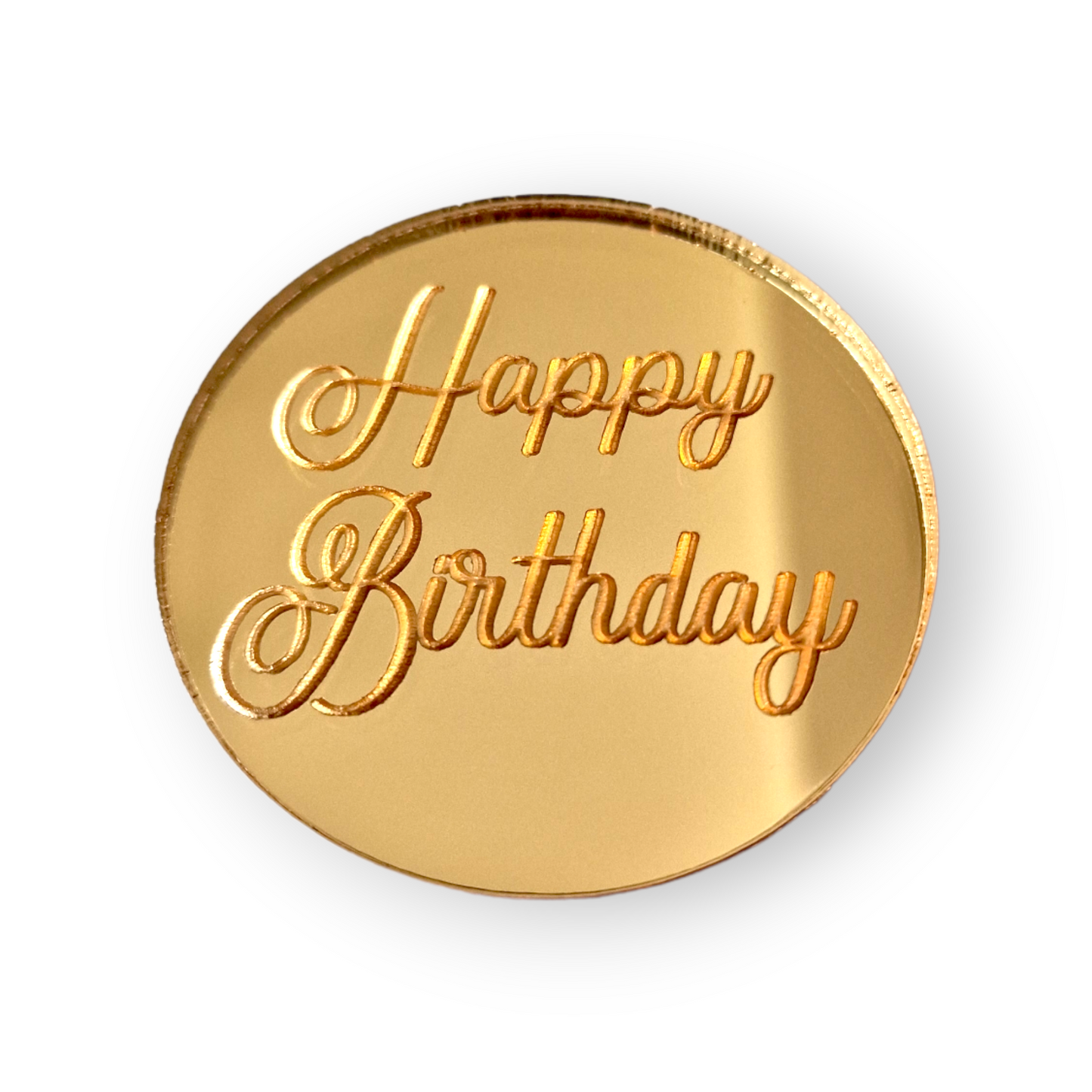 Acryl Plakette Happy Birthday5 Gold