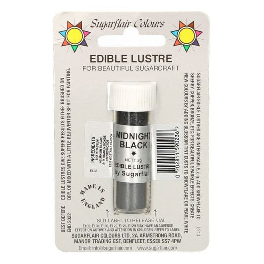 Sugarflair Puderfarbe Lustre - Midnight Black 2 gr.