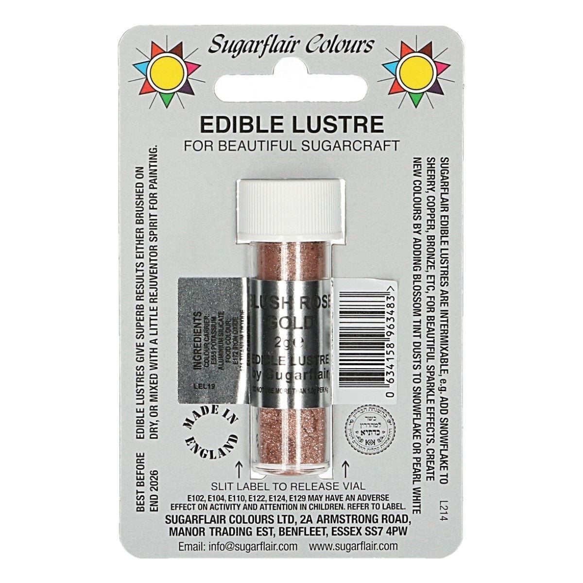 Sugarflair Puderfarbe Lustre - Blush Rose Gold 2 gr. MHD 12/27