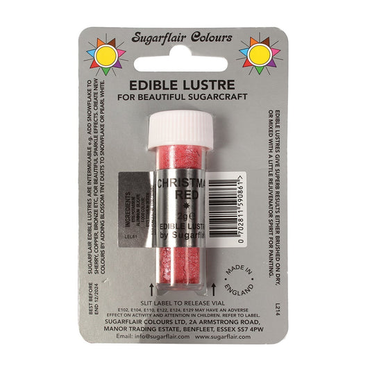 Sugarflair Puderfarbe Lustre - Christmas Red 2gr.